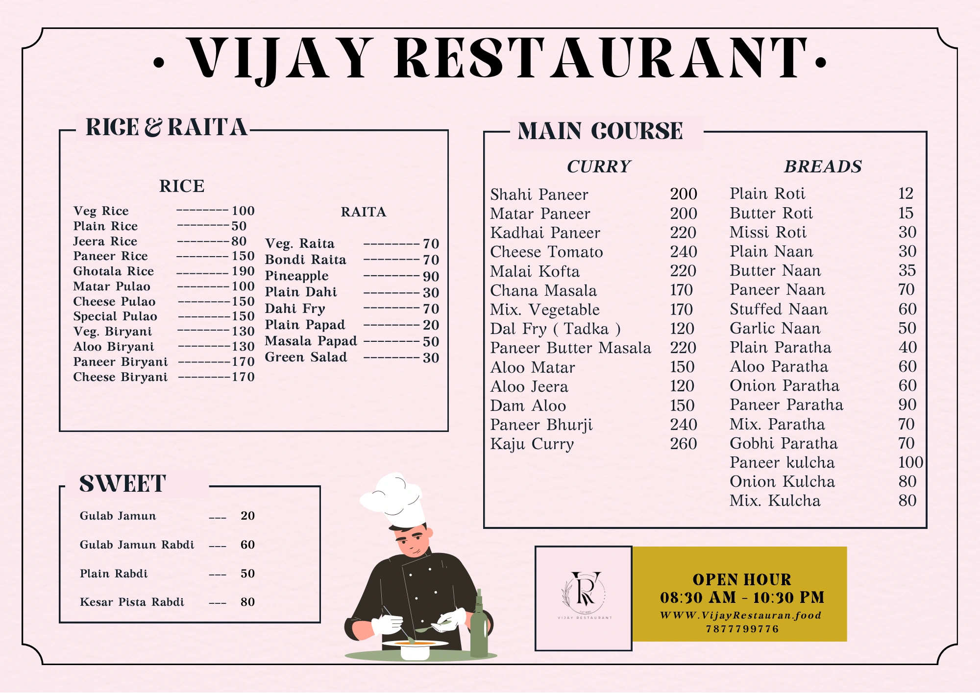 Beverages Menu
